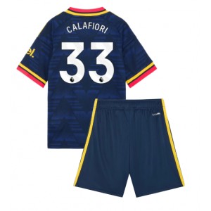 Arsenal Riccardo Calafiori #33 Jalkapallovaatteet Lasten Vieraspeliasu 2026-27 Lyhythihainen (+ Lyhyet housut)